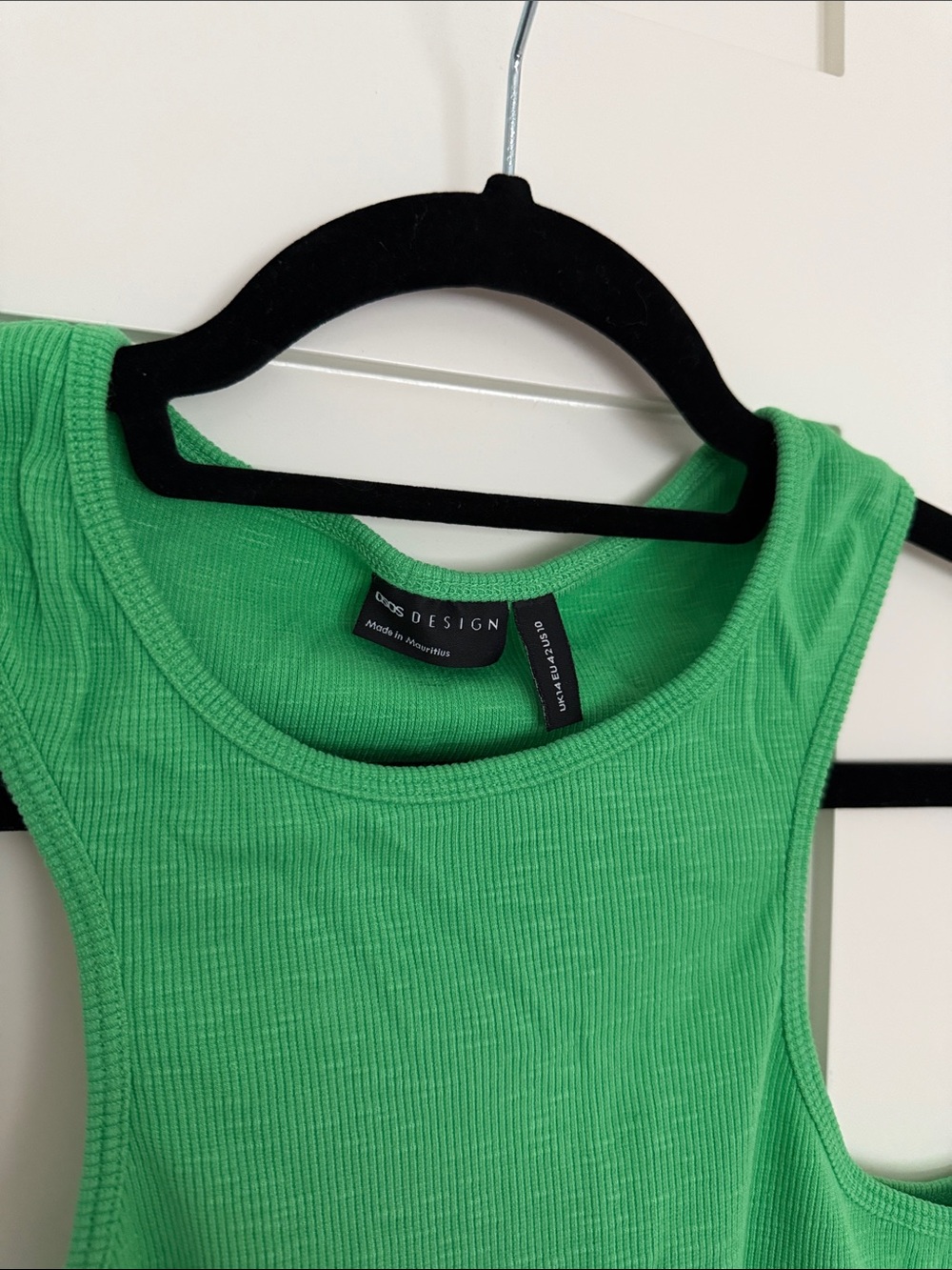 ASOS Cropped Ribbed Racerback Tank Top - Green - Picture 2 of 5